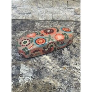 Multicolored Flower Pattern Hard Clamshell Eyeglass /‎ Sunglass Case